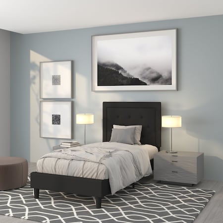 Flash Furniture Roxbury Twin Platform Bed, Black SL-BK5-T-BK-GG